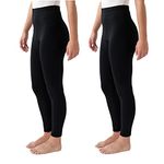 MUK LUKS Women's 2 Pack of Leggings, Black/Black, Large-X-Large