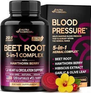 Beet Root Capsules - Healthy Blood Pressure Support Supplement** for Heart & Circulation Support - with Hawthorn Berry, Hibiscus & Garlic - Nitric Oxide for Energy - Made in USA, 120 Capsules