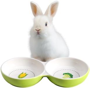 Navaris Twin Feeding Dog or Cat Bowls - Durable Double Ceramic Kitten or Puppy Bowl Set - Ideal for Food & Water for Small Pets - Space-Saving Design & Easy to Clean - Green