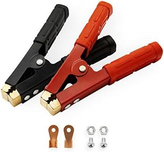 2PCS Battery Jumper Cable Clamps, Govel Heavy Duty Pure Copper Alligator Clips Jumper Cables Boost Clamp, Car Battery Charger Clamps, Suitable for Car Auto Vehicle Boat (Red & Black)