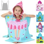 Athaelay Lightweight Microfiber Hooded Beach Towel for Kids, Toddlers Bath/Pool/Swim Poncho Cover-ups Swimwear (3D Ballet with bag)