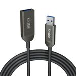 Kxable USB 3.0 Extension Cable 100 Feet, USB Active Fiber Optical Male to Female Extender Cord, High Speed 5Gbps Data Transfer, Support USB 3.0 & USB 2.0, for Webcam, USB Hub, VR, Hard Drive, Printer