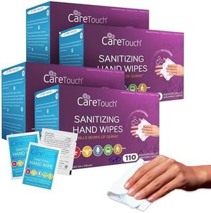 Care Touch Hand Sanitizer Wipes – 440 Individually Wrapped Packets (Box of 4, 110 Wipes Each)