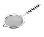 AOWOTO 5.51inch 304 Stainless Steel Fine Mesh Strainers for Kitchen, Colander-Skimmer with Handle, Metal Sieve Sifters for Food, Rice, Oil, Noodles, Fruits, Vegetable, Tea Strainer