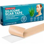 Medical Grade Silicone Scar Tape Aloe Vera | 4cm x 2.4M | Silicone Scar Sheets for After Surgery C Section Recovery, Face Treatment Gel Patches/Plasters