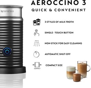 Nespresso Vertuo Next Coffee Machine by De'Longhi – Aeroccino Milk Frother, 6 Cup Sizes, White
