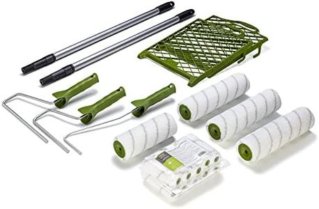 Colorus Maler-Set 21 tlg | Farbroller 25 cm, 18 cm, 10 cm | Farbwalzen-Bügel, Abstreifgitter 26 x 30 cm | Maler-Teleskopstange 0,80-1,30 m | Malerset Malerwerkzeug