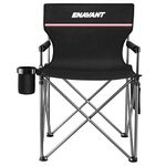 ENAVANT Camping Chair, Director Chair with Cup Holder, and Carrying Bag (Holds up to 350 lbs.) (Black)