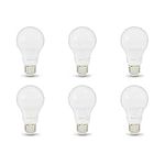 Amazon Basics 60W Equivalent, Daylight, Dimmable, 10,000 Hour Lifetime, A19 LED Light Bulb | 6-Pack