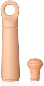 Vacu Vin Wine Saver Loop – Made in the Netherlands – Premium Wine Preserver Pump with Stopper – Reseals & Preserves Red or White Wine – Airtight Air Removal System – Terra