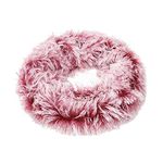 Premium Soft Small Long Faux Fur 2-Tone Infinity Loop Circle Scarf, Burgundy