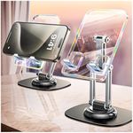 LISEN Acrylic Phone Stand Portable Phone Holder for Desk 360 Angle Height Adjustable Cell Phone Stand for Desk Foldable iPhone Stand Desk Accessories Fits 4-11" All Mobile Phones, Switch, Kindle, iPad