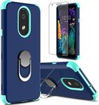 lovpec LG Aristo 4 Plus Case with Soft TPU Screen Protector, Case for LG Escape Plus/LG Arena 2/LG Prime 2/LG Tribute Royal/LG K30 2019, Ring Magnetic Holder Kickstand Protective Phone Case (Navy)