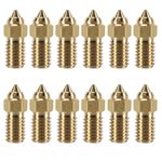 Creality 12PCS Brass Nozzles for Ender 3 V3 SE, 3D Printer Parts High Speed 0.4mm Brass Nozzles Kit for Creality Ender 5 S1, Ender 7