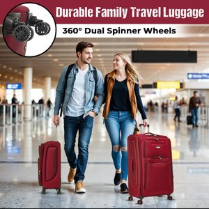 FLYMAX 32" Lightweight Suitcase – Red Luggage