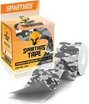 Sparthos Kinesiology Tape - Incredible Support for Athletic Sports and Recovery - Free Kinesio Taping Guide! - Pain Leg Back Shoulder Ankle Knee Tendonitis Injury - Uncut (Black Camo)