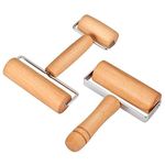 Pizza Roller, 2 Pieces Pizza Dough Roller, Wooden Pasta Rolling Pins Dough Baker Roller Set for Home Kitchen Baking Cooking, Non-Stick Time-Saver Rolling Pin