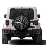 Delerain Compass Black Spare Tire Cover with Backup Camera Hole for Jeep RV Trailer SUV Truck and Many Vehicle, Wheel Covers Sun Protector Waterproof (15 Inch for Diameter 27"-29")