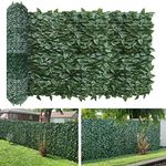 TANG by Sunshades Depot Laurel Leaf 39' x 117' inch Artificial Faux Customize Size Artificial Laurel Fence Privacy Fence Screen Leaf Vine Decoration Panel with Mesh Back