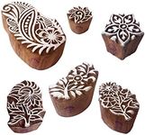 Royal Kraft Clay Print Stamps Decorative Floral Pattern Wood Blocks (Set of 6)