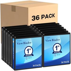 SUQJOY Durable 3 Ring Binders 1 Inch 36 Pack Bulk, Clear View Binders Bulk Three Ring Binders PVC Free, Fit for 8.5x11 inches for School or Office Supplie(Black