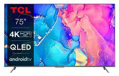 TCL 75C635K 75-inch QLED Television, 4K Ultra HD, Smart TV Powered by Android TV (Dolby Vision & Atmos, Onkyo Sound system, Freeview Play, Motion clarity, compatible with Google assistant & Alexa)