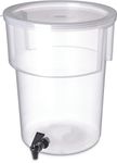 Carlisle 220930 Polypropylene Round Beverage Dispenser, 5 gal. Capacity, 12-3/8" Dia. x 15-7/16" H, Translucent