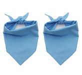 EechicSpace 2 Pack Light Blue Cotton Plain Dog Bandanas for Large Dogs