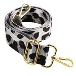 Thboxes Wide Shoulder Bag Strap, Leopard Print Crossbody Bag Strap Adjustable Replacement Handbag Straps with Clips for Women Handbag Canvas Bag