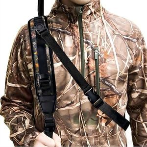 PEAKPROWESS Stalker Sling for Rifle,Shotgun & Crossbow,Tactical Hands-Free with Removable Swivels,Quick Release &Crossbody Stabilizing Cord,Universal Neoprene Padded Outdoor Hunting Strap (Black Camo)