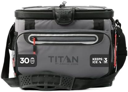 Arctic Zone Titan Deep Freeze Cooler - 30 Can Zipperless Hardbody Cooler - Sharkskin Gray Cooler with Deep Freeze Insulation, HardBody Liner, and SmartShelf