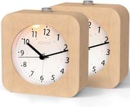 aboveClock Battery Operated Morning Alarm Clock, Wooden Alarm Clock, Analogue Travel Alarm Clock, Silent Hands Without Tic-Tac with Snooze Function, Luminous Alarm Clock Yearly Increasing Sound