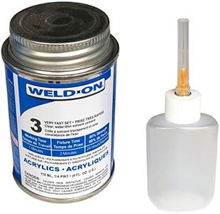 IPS Weld-On 3 Acrylic Plastic Cement with Weld-On Applicator Bottle with Needle, 4 oz Can, Clear