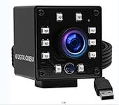 100fps Night Vision USB Camera 1/2.7" CMOS OV2710 Web Cam Full HD 1080P USB with Camera Mini Infrared USB2.0 Webcam with IR Cut and 10pcs Led Board,Webcamera with 3.6mm Lens for Android Windows Linux