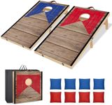 Portable Cornhole Board Set with 8 Bean Bags and Carrying Case - Choose 3x2 ft or 5x10 inch, Cornhole Game Set Outdoor Indoor Corn Hole Toss Games Sets for Adults Kids