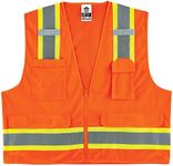 Ergodyne GloWear 8248Z ANSI Two-Tone Surveyors Reflective Safety Vest, Orange, 4XL/5XL