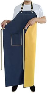 Rubber Aprons Waterproof with Pockets for Dishwashing, Dishwasher Apron Waterproof for Restaurant, 47 Inch Adjustable Neck Strap Butcher Apron for Men Water Proof, Heavy Duty Rubber Apron for Chemical