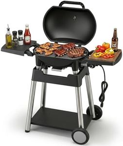THERMORA Electric Grill Outdoor Grill, 1500W Power, 277 Sq.In Cooking Area, Removable Wheeled Cart Style, Indoor/Outdoor Eletric Grill, Nonstick Grill Grate, Built-In Thermometer BBQ Grill
