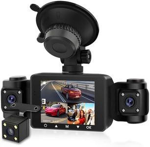 Caméra de Tableau de Bord 360° avec 4 caméras pour Voiture, Podofo HD 1080P Caméra arrière 4 canaux Enregistrement en Boucle Vision Nocturne Capteur G Avertissement d'angle Mort +Carte TF 64 Go