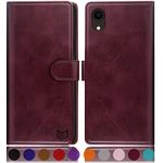 SUANPOT for iPhone XR 6.1 Inch case with [Credit Card Holder][RFID Blocking],PU Leather Flip Book Protective Cover Women Men for apple XR Phone case Wine Red