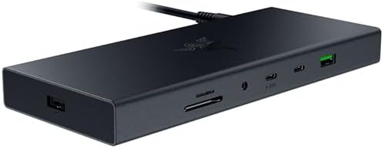 Razer USB 4 Dock: 14 Ports (Type C, Type A, HDMI, DP, Ethernet, SD, 3.5mm) - Dual Monitor Up to 4K 120 Hz - Laptop & Phone Fast Charge - Durable Lightweight Casing - Windows & Mac Compatible - Black