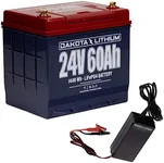 Dakota Lithium - 24V 60Ah LiFePO4 Deep Cycle Battery - 11 Year Warranty - 2000+ Cycles - For Trolling Motors, Fish finders, Link in series for 48v and More - 24v 5amp Charger Included