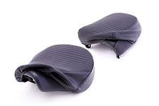 Royal Enfield Kxa00134 Black Pleated Seat Covers for Meteor 350 (Large) | Motor Bike | Black | Vinyl