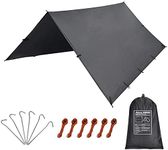 KALINCO 10X10FT Tent Tarp, Picnic Mat Camping Tarp Tent Hammock Tarp, pu Waterproof Camping tarp Tent Rain Fly Picnic Mat Survival Shelter Sunshade