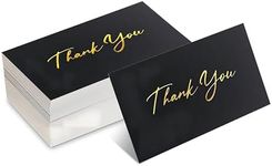 WEIZHEN 120-Pack Black Mini Thank You Cards with Gold Foil Text for Small Businesses, Weddings - 2x3.5 Inch, Flat, No-Fold Design - Elegant Customer Appreciation, Support Acknowledgement Cards