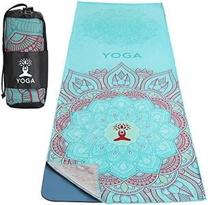 MoKo Yoga Towel, Non Slip Hot Yoga Mat Yoga Blanket Printing Pattern Quick Dry with Corner Pocket for Bikram, Pilates, Gym Workout, Outdoor Picnic, Lotus