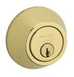 Weiser Safelock Brass Round Deadbolt Lock, ANSI/BHMA Grade 3 Certified Front Door Lock, Kick Proof, Bump Proof & Anti-theft Exterior Door Lock with Key, Traditional Door Locks for Entry Door