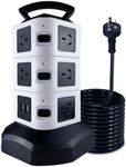 Surge Protector Power Strip with 2 USB Ports, Tower Power Board with 2.9M/9.5FT Extension Cord Cable, 11AC Vertical Power Sockets Power Strip for Home Office (3L 11AC with 2 USB)