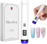 Melodysusie Handheld UV Light for Gel Nails, ART01R Cordless Gel X Nail Lamp Rechargeable with LCD Display, Eye-Protective Cover Flash Cure Nail Dryer for Rhinestone Glue Decoration DIY at Home