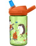 CamelBak eddy+ 14oz Kids Water Bottle with Tritan Renew – Straw Top, Leak-Proof When Closed, Camping Hedgehogs